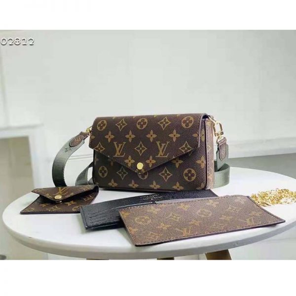 Louis Vuitton Women Félicie Strap & Go Félicie Pochette Khaki Green Monogram Coated Canvas (5)