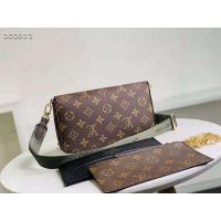 Louis Vuitton Women Félicie Strap & Go Félicie Pochette Khaki Green Monogram Coated Canvas