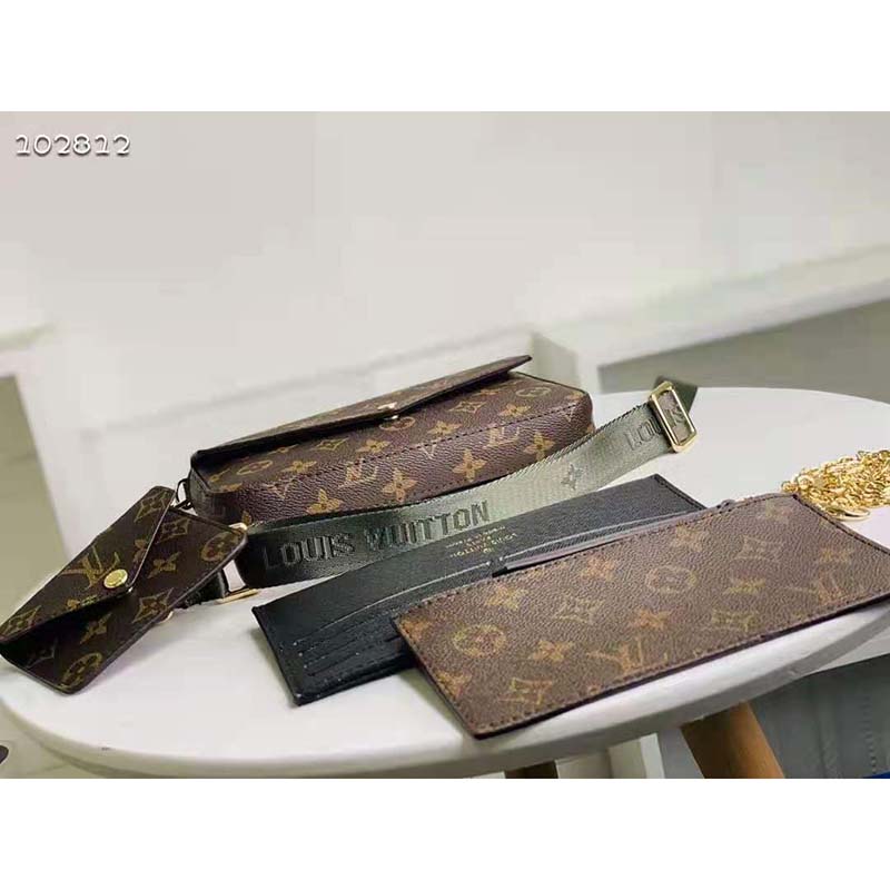 2022 Louis Vuitton Felicie Strap & Go Khaki Green Bandouliere Strap – Mon  Tigre