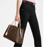 Louis Vuitton Women Montaigne MM Bag Monogram Coated Canvas Natural Cowhide Leather - Imagen 11
