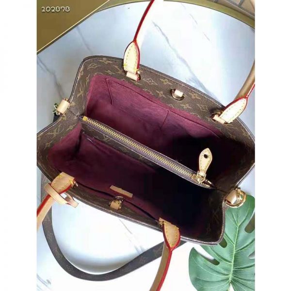Louis Vuitton Women Montaigne MM Bag Monogram Coated Canvas Natural Cowhide Leather (12)