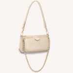 Louis Vuitton Pochette Multiuso da Donna, Accessori, Crema, Pelle di Vacchetta Morbida Granata Goffrata