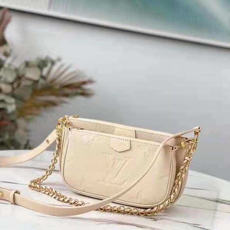 Louis Vuitton Multi Pochette Accessories Creme Beige in Embossed Grained  Cowhide Leather with Gold-tone - US