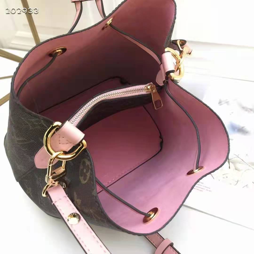 Louis Vuitton Monogram Canvas & Rose Poudré Pink NéoNoé Bucket Bag
