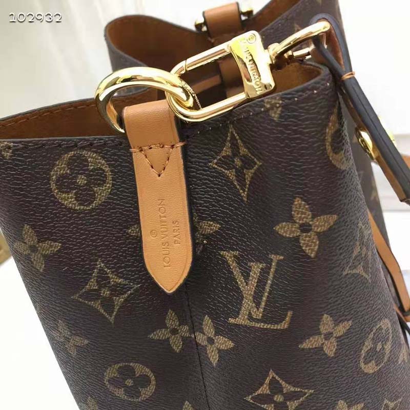 3D model Louis Vuitton Neonoe MM Bag Monogram Caramel Brown Leather VR / AR  / low-poly