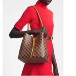 Louis Vuitton Women NéoNoé MM Bucket Bag Safran Yellow Damier Ebène Coated Canvas - immagine 12