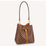 Borsa a secchiello Louis Vuitton da donna NéoNoé MM Tela rivestita Damier Ebène giallo safrano