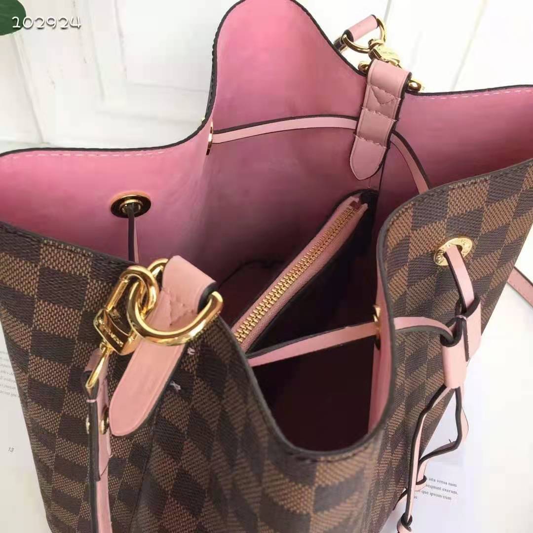 LOUIS VUITTON Damier Ebene Neonoe MM Venus Pink 1165455