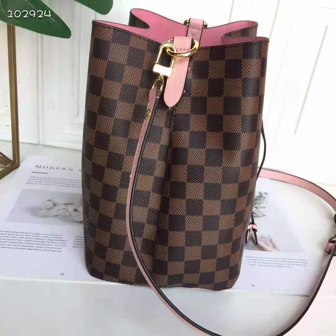 LOUIS VUITTON Damier Ebene Neonoe MM Venus Pink 1255135