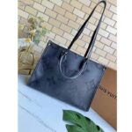 Louis Vuitton Women Onthego MM Tote Bag Black Embossed Grained Cowhide - Image 2