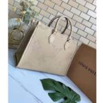 Louis Vuitton Women Onthego MM Tote Bag Tourterelle Beige Embossed Grained Cowhide - Imagen 3