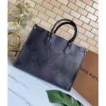 Louis Vuitton Women Onthego MM Tote Bag Black Embossed Grained Cowhide - Image 4
