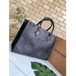 Louis Vuitton Women Onthego MM Tote Bag Black Embossed Grained Cowhide - Image 3