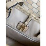 Louis Vuitton Women Onthego MM Tote Bag Tourterelle Beige Embossed Grained Cowhide - Imagen 9