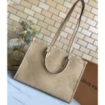 Louis Vuitton Women Onthego MM Tote Bag Tourterelle Beige Embossed Grained Cowhide - Imagen 2