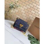 Louis Vuitton Women Vavin PM Handbag Navy Blue Red Embossed Supple Grained Cowhide - Image 2