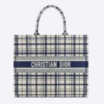 Dior Women Dior Book Tote Blue Check'n'Dior Embroidery