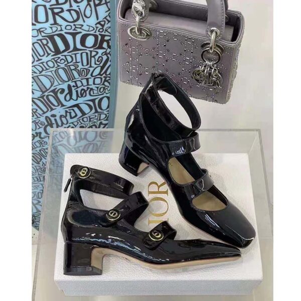 Dior Women Shoes D-Doll Pump Black Shiny Laminated Calfskin (10)