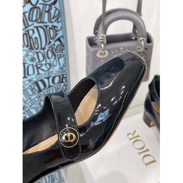 Dior Women Shoes D-Doll Pump Black Shiny Laminated Calfskin (12)
