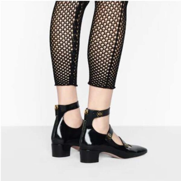 Dior Women Shoes D-Doll Pump Black Shiny Laminated Calfskin (3)