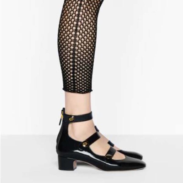 Dior Women Shoes D-Doll Pump Black Shiny Laminated Calfskin (4)