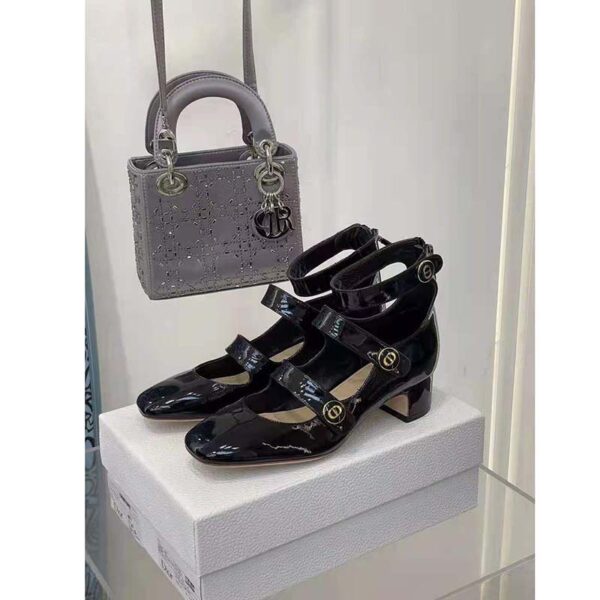 Dior Women Shoes D-Doll Pump Black Shiny Laminated Calfskin (6)
