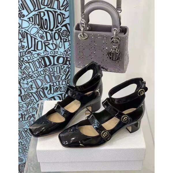Dior Women Shoes D-Doll Pump Black Shiny Laminated Calfskin (7)