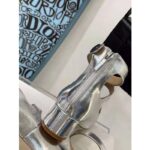 Dior Women Shoes D-Doll Pump Silver-Tone Shiny Laminated Calfskin - Image 7