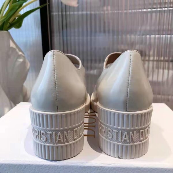 Dior Women Shoes D-Doll Pump White Shiny Calfskin CD Signature (11)