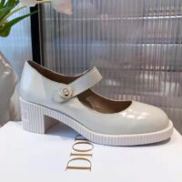Dior Women Shoes D-Doll Pump White Shiny Calfskin CD Signature