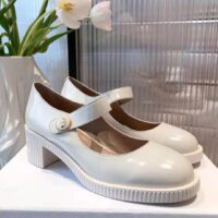 Dior Women Shoes D-Doll Pump White Shiny Calfskin CD Signature