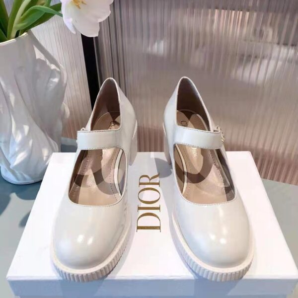 Dior Women Shoes D-Doll Pump White Shiny Calfskin CD Signature (7)