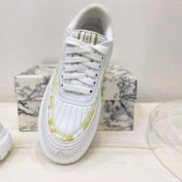 Dior Women Shoes Dior Addict Sneaker French Lime Toile De Jouy Technical Fabric