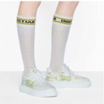 Dior Women Shoes Dior Addict Sneaker French Lime Toile De Jouy Technical Fabric - Image 11