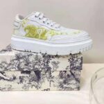 Dior Women Shoes Dior Addict Sneaker French Lime Toile De Jouy Technical Fabric - Image 2