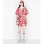 Dior Women Shoes Dior Addict Sneaker Raspberry Toile De Jouy Technical Fabric - Imagen 10