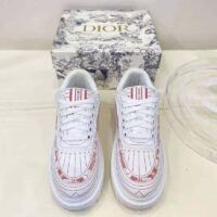 Dior Women Shoes Dior Addict Sneaker Raspberry Toile De Jouy Technical Fabric