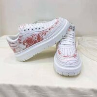 Dior Women Shoes Dior Addict Sneaker Raspberry Toile De Jouy Technical Fabric