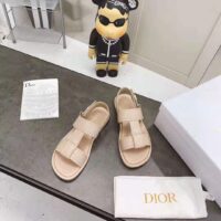 Dior Women Shoes Dior Ocean Sandal Rose Des Vents Lambskin CD Signature