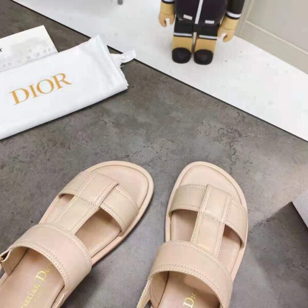 Dior Women Shoes Dior Ocean Sandal Rose Des Vents Lambskin CD Signature (9)