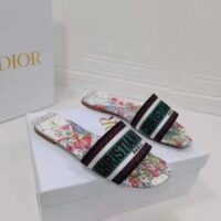 Dior Women Shoes Dway Dioramour Slide Multicolor Dior Zodiac Embroidered Cotton