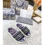 Dior Women Shoes Dway Slide Deep Blue Toile De Jouy Reverse Embroidered Cotton - Image 2