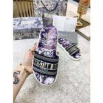 Dior Women Shoes Dway Slide Deep Blue Toile De Jouy Reverse Embroidered Cotton - Image 5