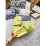 Dior Women Shoes Dway Slide Lime Toile De Jouy Reverse Embroidered Cotton - immagine 5