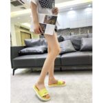 Dior Women Shoes Dway Slide Lime Toile De Jouy Reverse Embroidered Cotton - immagine 7