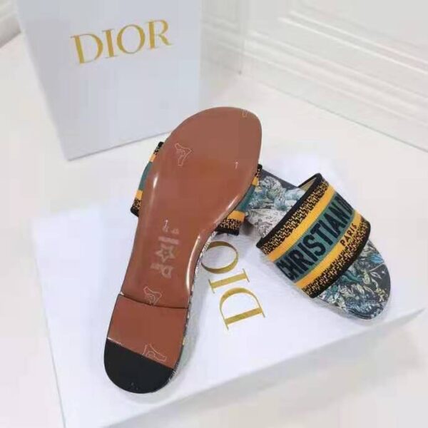 Dior Women Shoes Dway Slide Multicolor Dior Zodiac Embroidered Cotton (1)