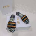 Dior Women Shoes Dway Slide Multicolor Dior Zodiac Embroidered Cotton - Image 7