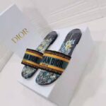 Dior Women Shoes Dway Slide Multicolor Dior Zodiac Embroidered Cotton - Image 6
