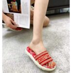 Dior Women Shoes Dway Slide Raspberry Toile De Jouy Reverse Embroidered Cotton - Imagen 11