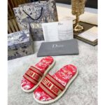Dior Women Shoes Dway Slide Raspberry Toile De Jouy Reverse Embroidered Cotton - Imagen 2